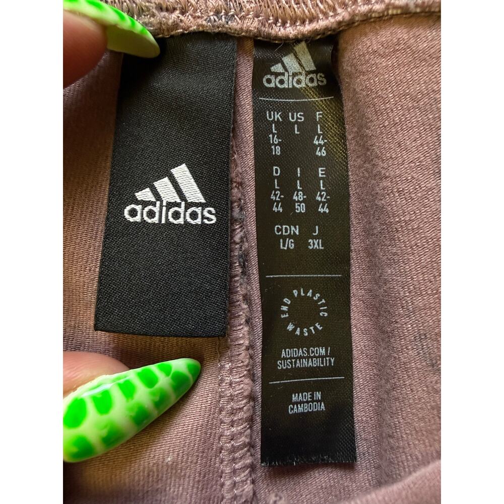 adidas work out leggings black and purple womens large - Picture 2 of 5